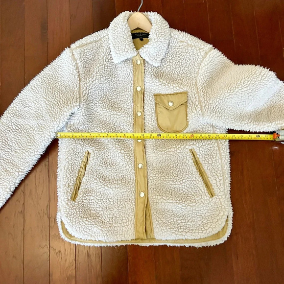 Rag & Bone Women’s Elliot Sherpa Shirt Jacket Beige Color size M Excellent - Picture 7 of 13